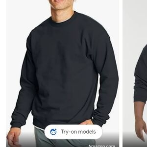 Hanes Crew Neck sweatshirt 5XL Black New